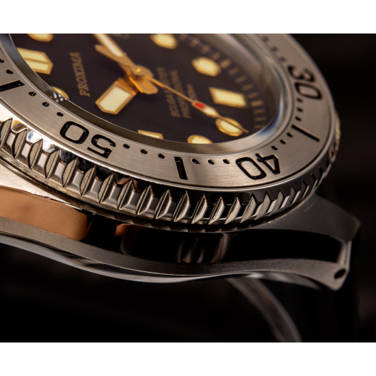 Proxima  PX1683  SBDX black dial Diver Automatic Wristwatch removable case