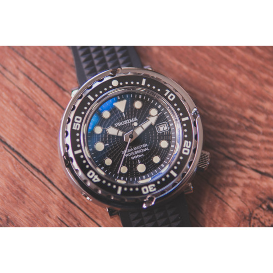 Proxima PX1682 blue dial SBBN017 NH35 Tuna Diver Automatic Wristwatch MarineMaster Wormhole dial