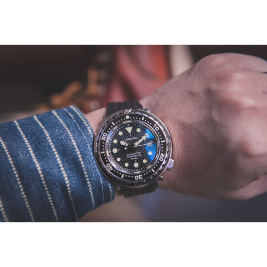 Proxima PX1682 blue dial SBBN017 NH35 Tuna Diver Automatic Wristwatch MarineMaster Wormhole dial