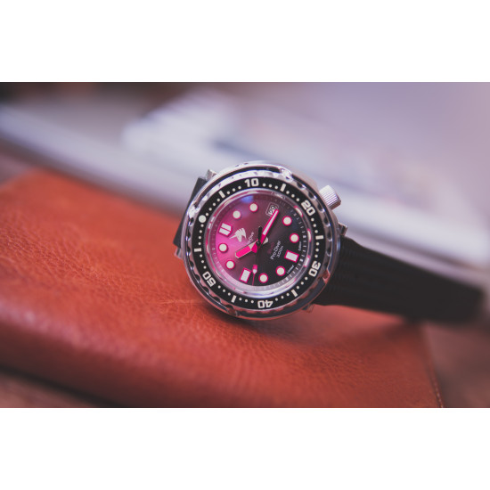 Proxima UD1682 NH35 Tuna Diver Automatic Wristwatch MarineMaster Sapphire insert Blush dial