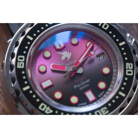 Proxima UD1682 NH35 Tuna Diver Automatic Wristwatch MarineMaster Sapphire insert Blush dial