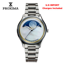  Proxima Original Design 41.5mm Men watch MOP Moon Phase Dial SW200-PR174 Module Movement Automatic Mechanical Watches 5Bar