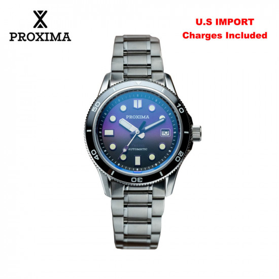 Proxima PX1747 39mm Men Mechanical Watches C3 BGW9 Sunburst Dial Sapphire Glass Automatic Watch Ceramic Bezel