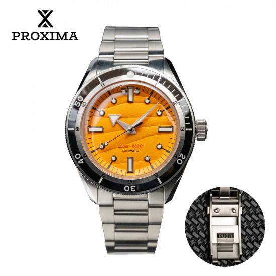 Proxima PX1711-1A Men's Watch Sand Dial 39mm Automatic Mechanical Watch 316L Stainless Steel Dome Sapphire Glass Wristwatches