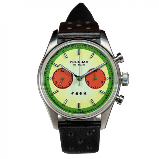 Proxima New PX1717 Watch of Mens Modify ST1902 Watermelon Dial Waterproof Chronograph Mechanical Wristwatches Domed Sapphire
