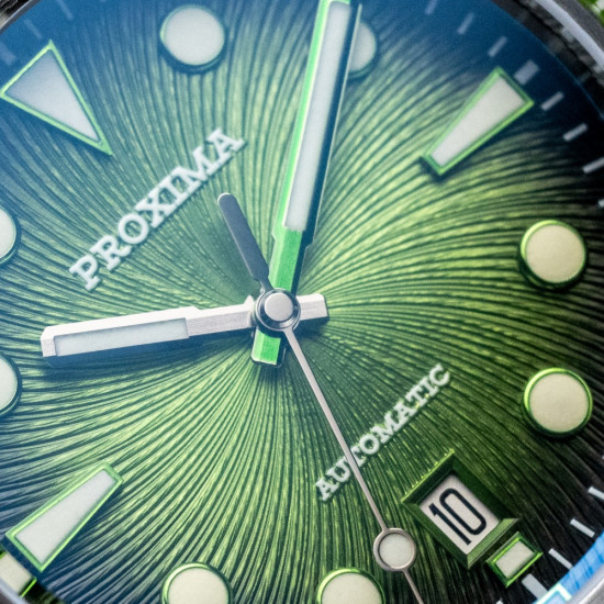 PX1743  New Mens Mechanical Watches Aventurine Dial 100M Waterproof Clock Sapphire Glass Automatic Men Watch Relogio Masculino