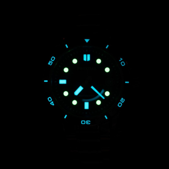 Proxima PX1747 39mm Men Mechanical Watches C3 BGW9 Sunburst Dial Sapphire Glass Automatic Watch Ceramic Bezel