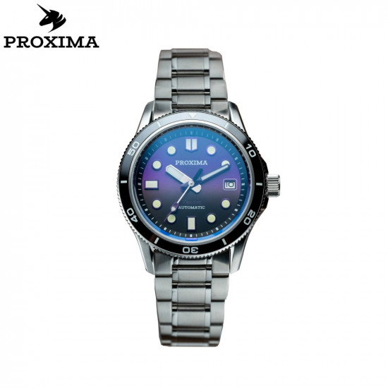 Proxima PX1747 39mm Men Mechanical Watches C3 BGW9 Sunburst Dial Sapphire Glass Automatic Watch Ceramic Bezel