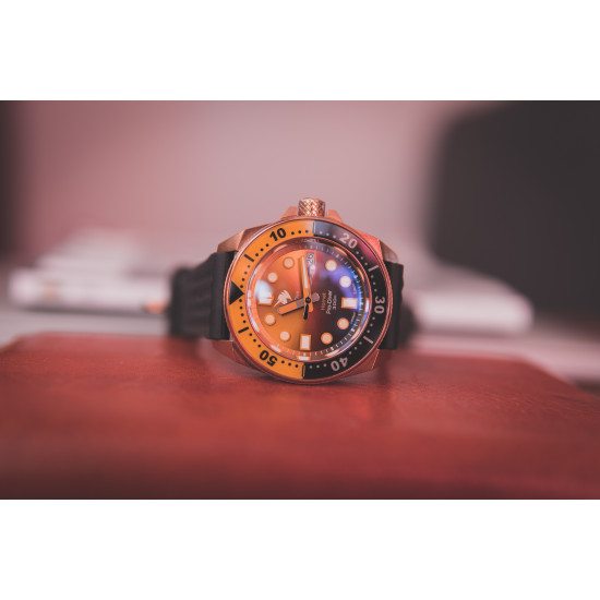 PROXIMA UD1685 BRONZE SAMURAI SOIL/EARTH NH35 DIVER AUTOMATIC WRISTWATCH HORNET