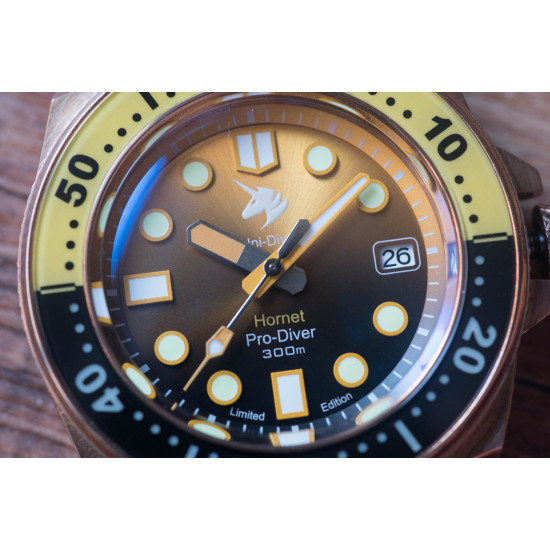 PROXIMA UD1685 BRONZE SAMURAI SOIL/EARTH NH35 DIVER AUTOMATIC WRISTWATCH HORNET