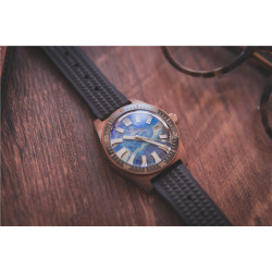 PROXIMA PX1681 BRONZE CUSN8 VINTAGE STYLE BUBBLE SAPPHIRE GLASS Starry Sky DIAL