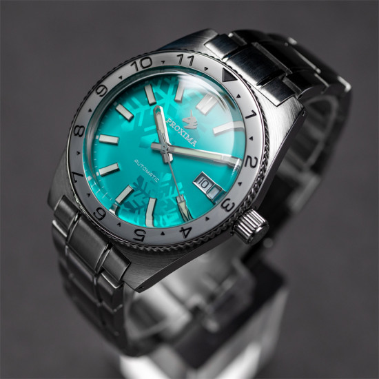 Proxima PX1680 Diver Watch Men Mechanical Watches 200M Waterproof Luminous 2022 Sport Relojes  Snow  Dial V3 