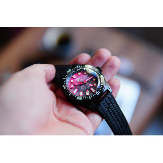 PROXIMA UD1680 UNICORN DIVER WATCH PVD BLACK MEN MECHANICAL WATCHES 200M WATERPROOF LUMINOUS 2021 SPORT RELOJES Blush DIAL