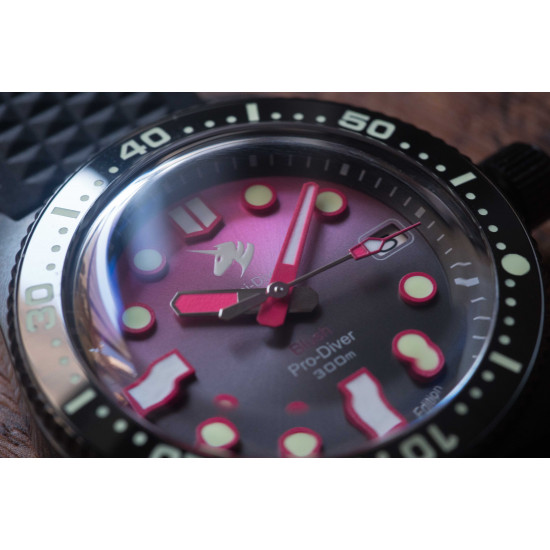 PROXIMA UD1680 UNICORN DIVER WATCH PVD BLACK MEN MECHANICAL WATCHES 200M WATERPROOF LUMINOUS 2021 SPORT RELOJES Blush DIAL