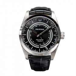 Proxima Men Luxury Watch 37mm Black Sunburst Cycle Dial Vintage Sport Watch Female Automatic Mechanical Watches 20Bar