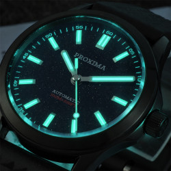 PX1746-1 New Mens Mechanical Watches IPS Black Aventurine Dial 100M Waterproof Clock Sapphire Glass Automatic Men Watch
