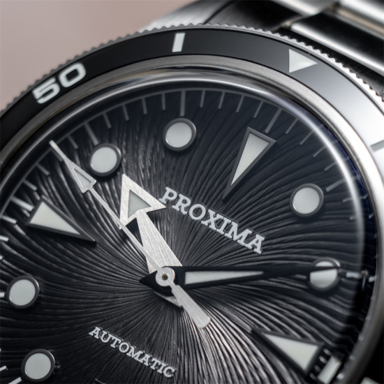 Proxima PX1749 39mm Men Diver Watch Spiral Vortex Dial  Luxury Diver  Wristwatch  PT5000 Automatic Mechanical Waterproof 200m 