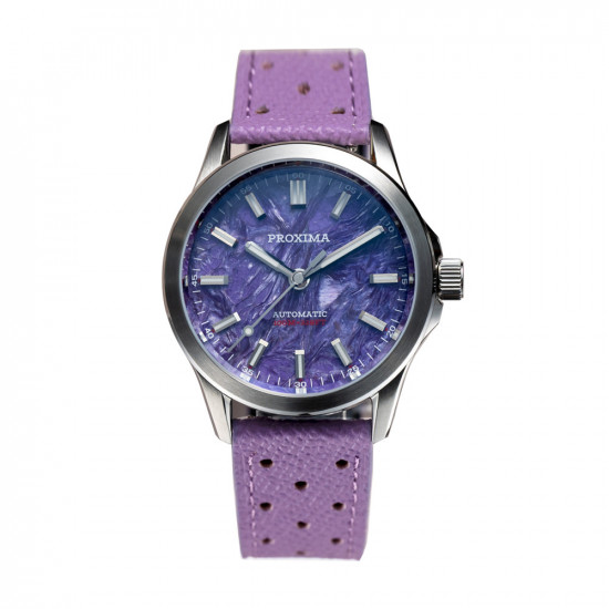 PX1756 Mens Mechanical Watch 39Mm Charoite Dial Miyota 9015 Movement Sapphire Waterproof Stainless Steel Watches OTF Clasp 10Bar