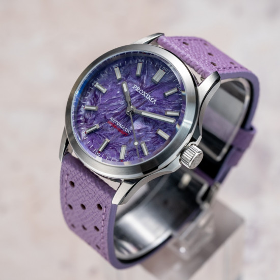PX1756 Mens Mechanical Watch 39Mm Charoite Dial Miyota 9015 Movement Sapphire Waterproof Stainless Steel Watches OTF Clasp 10Bar