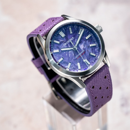 PX1756 Mens Mechanical Watch 39Mm Charoite Dial Miyota 9015 Movement Sapphire Waterproof Stainless Steel Watches OTF Clasp 10Bar