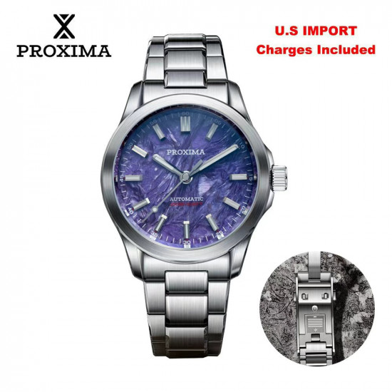 PX1756 Mens Mechanical Watch 39Mm Charoite Dial Miyota 9015 Movement Sapphire Waterproof Stainless Steel Watches OTF Clasp 10Bar