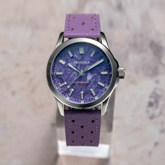 PX1756 Mens Mechanical Watch 39Mm Charoite Dial Miyota 9015 Movement Sapphire Waterproof Stainless Steel Watches OTF Clasp 10Bar