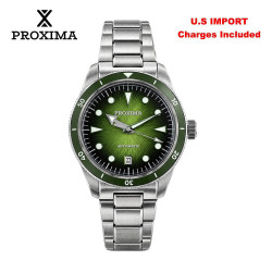 Proxima PX1757 39mm Men Diver Watch Spiral Vortex Dial Luxury Diver Wristwatch PT5000 Automatic Mechanical Waterproof 200m