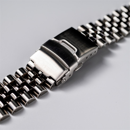 Proxima 20MM Men Five Bead Stainless Steel Bracelet MM300 SBDX001 SS Watchband Safety Milled Clasp Watch Strap Watches Parts